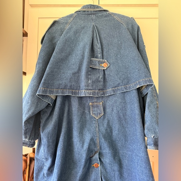 Vintage Big Creek Denim Trench Coat| Oversized Long Jacket| Western Duster - Picture 4 of 7